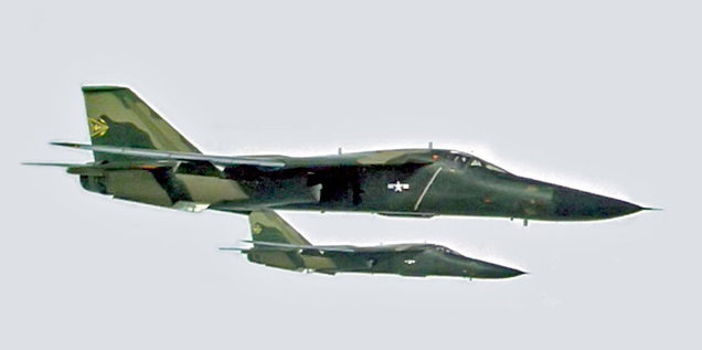F-111As fly over southeast Asia during Operation Combat Lancer in 1968